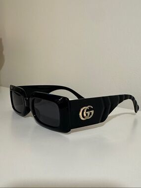 Gucci Black Sunglasses with Gold GG Emblem